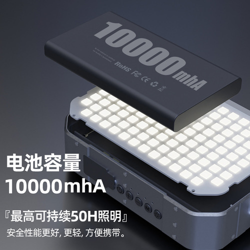 Cross-border outdoor hand-held camping light outdoor camping light solar charging spotlight long-lasting charge emergency light