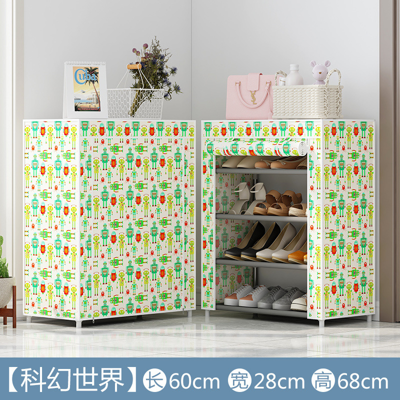 Estante de zapatos de tela de Oxford simple multicapa estante de almacenamiento multifuncional a prueba de polvo en la puerta del dormitorio estudiantil