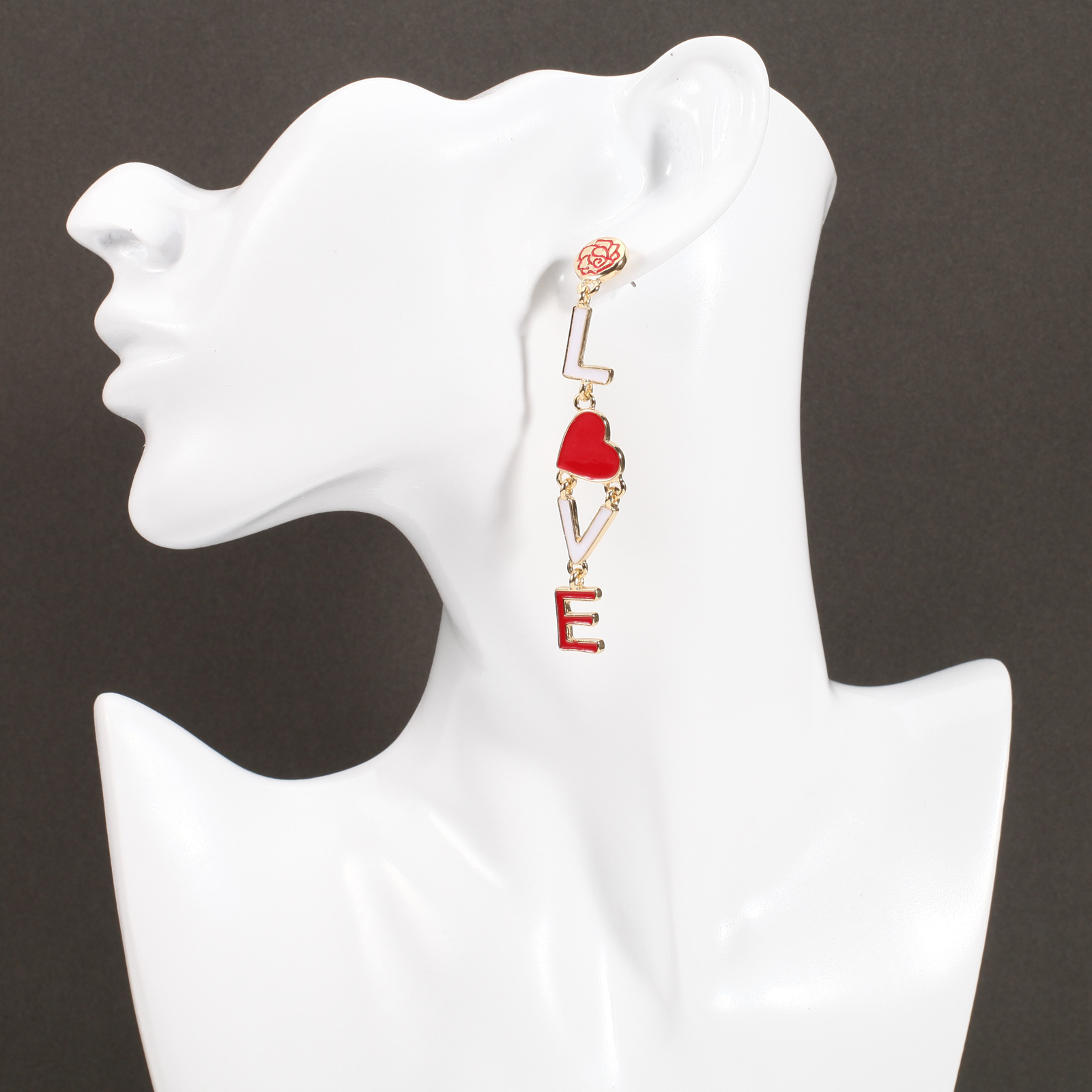 18g Weight Copper Ear Needle Material Rhinestones, Pearl Inlay Material Drop Earrings Classification 1 Pair Quantity Holiday, Daily Occasion Alloy Material Heart Shape Pattern Women's Gender Enamel, Inlay Design IG Style, Sweet Style 1 Pair IG Style Sweet Heart Shape Enamel Inlay Alloy Rhinestones Pearl Drop Earrings 44
