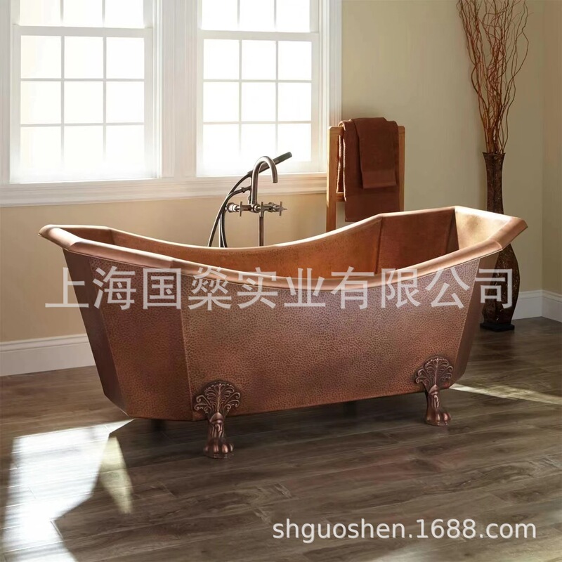 Pure handmade copper bathtub retro pure handmade copper bathtub European and American handmade copper bathtub source factory direct sales