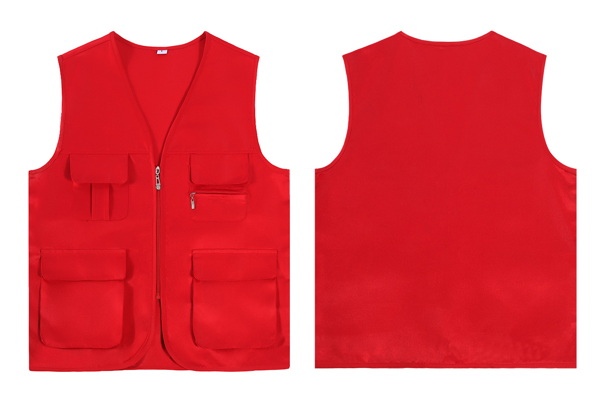 Multi-Bolsillo de una sola capa-Rojo