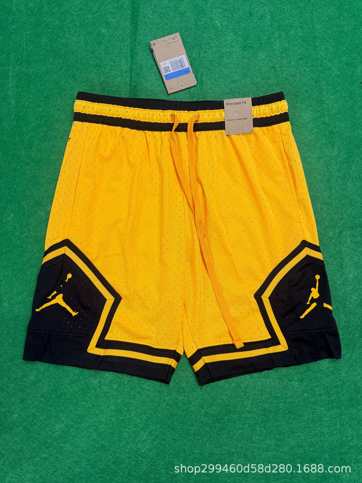 Jordan Dri-FIT Sport Diamond Basketball Shorts Mesh Yellow Ochre Black