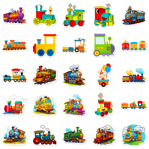 50 Train Headcross Border Hot Selling Guitar Notebook Sticker Self DIY Waterproof Journal Decor Sticker