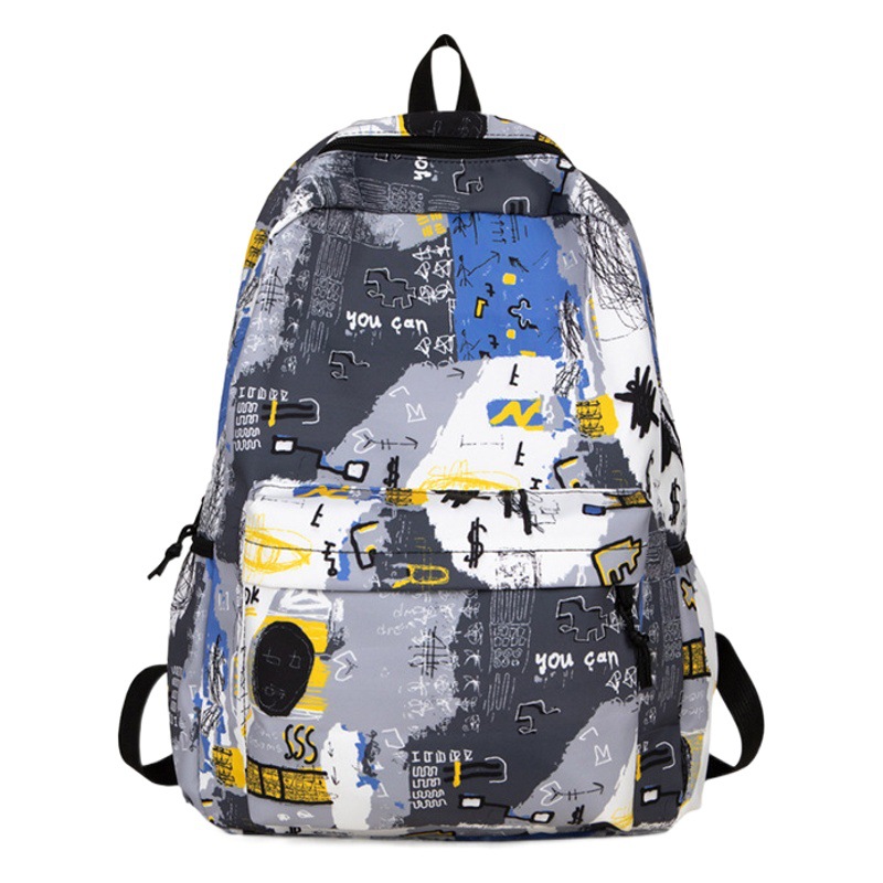 Cross-border backpack 2024 new large capacity personalized graffiti casual backpack junior and senior high school campus style student schoolbag
