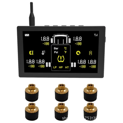 High-Precision Pressure Measurement and Digital Display, Tire pressure monitoring system - complete-set-of-six-external-wheels