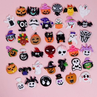 New resin accessories Halloween pumpkin skull ghost DIY ghost festival accessories mobile phone shell hair accessories material
