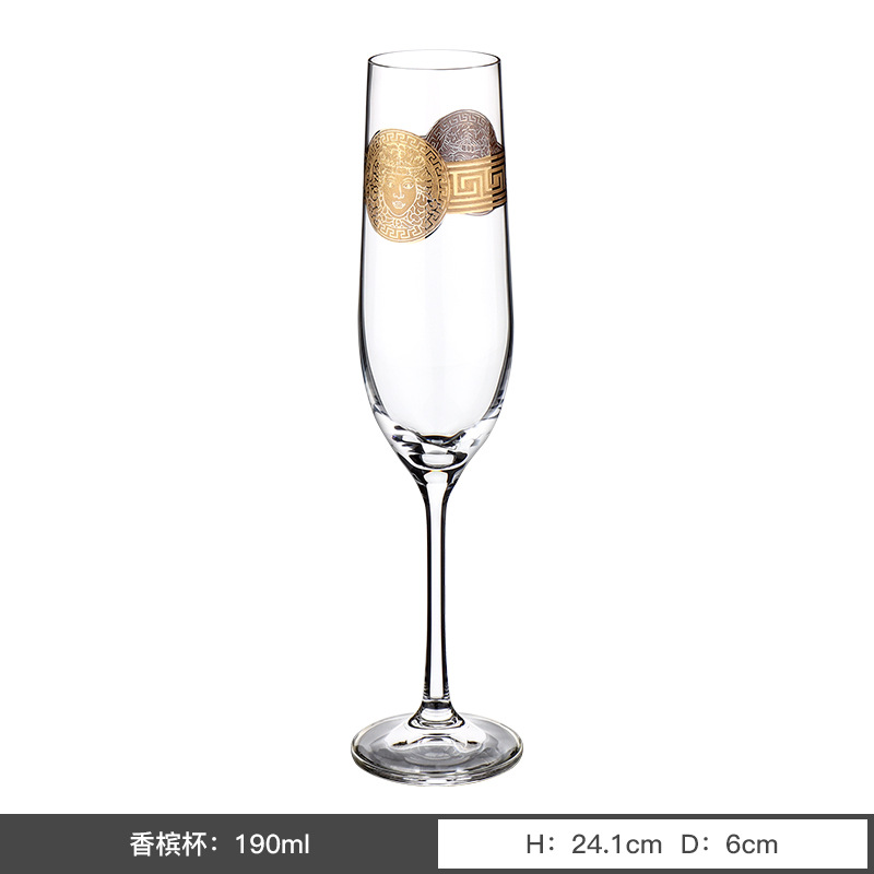 Tazas de vino de cristal importadas a medida de la República Checa sin plomo, vasos de vino europeos caseros de lujo