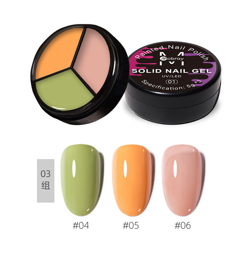 Internet celebridad nueva manicura de tres colores sólido esmalte de uñas gel relleno japonés crema de leche sólida color sólido lentejuelas esmalte de uñas gel