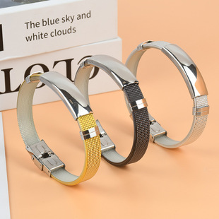 PVC stainless steel bracelet stainless steel curved light couple bracelet does not fade fashion men's and women's lettering