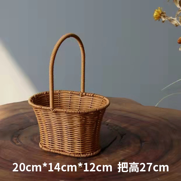 Cesta de Flores Tejida a Mano de Hierba Natural, Decorativa, para Arreglos Florales y Fiestas