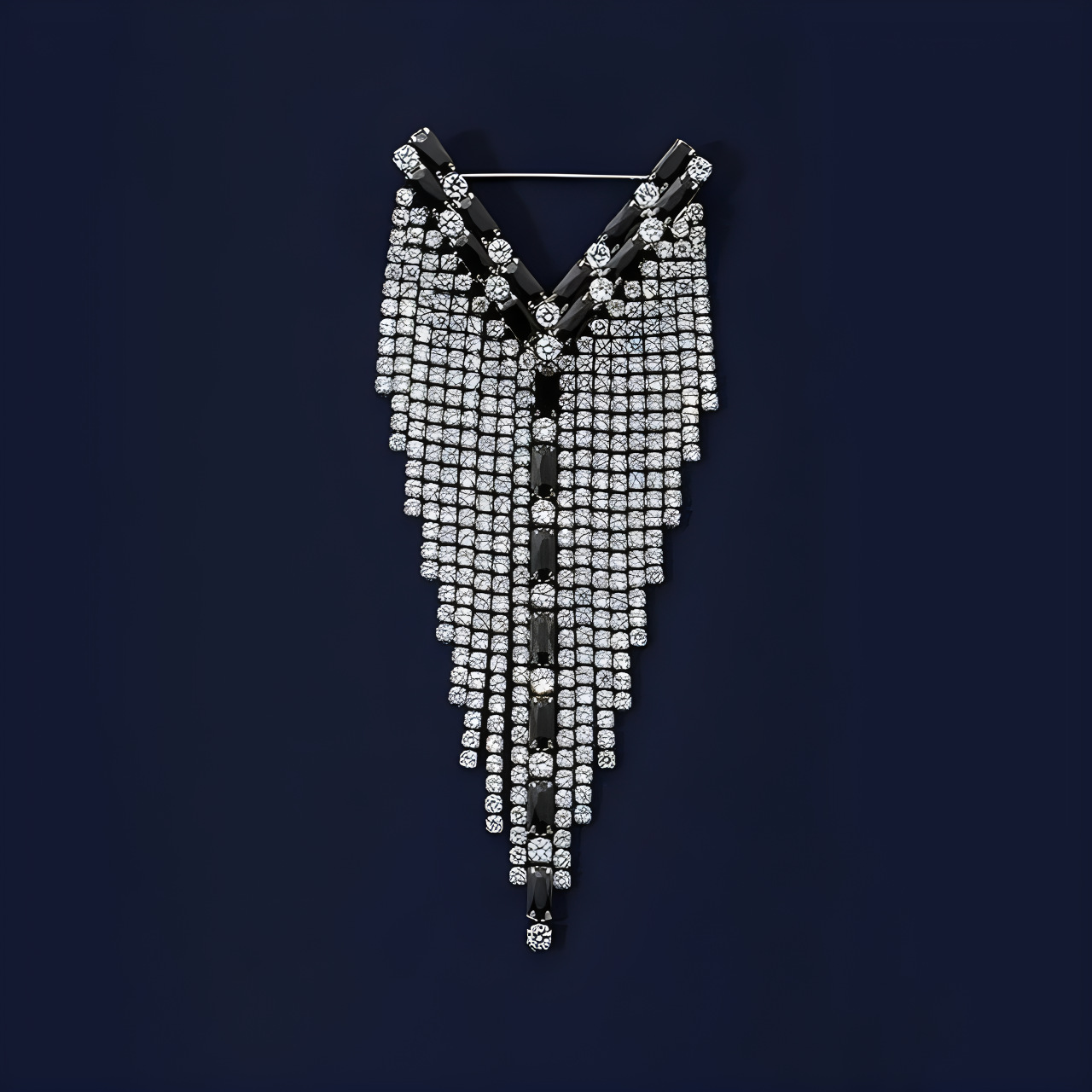 European and American Flash Diamond Tassel Brooch High-end Women's Luxury Crystal Corsage Light Luxury Niche Design Suit Pin Accessories