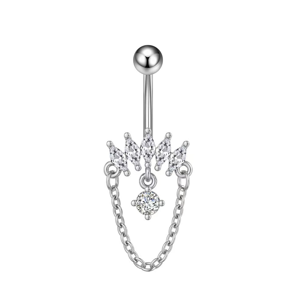 Silver pointed spike labret stud material detail