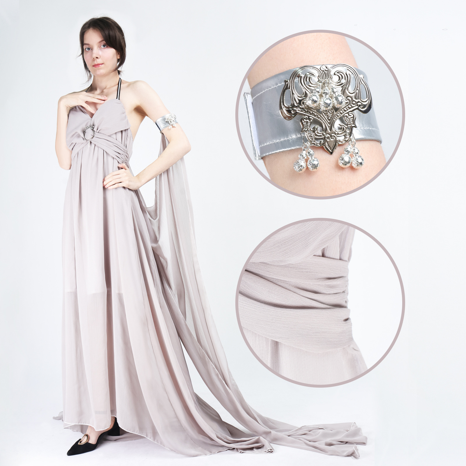 Game of Thrones Cos Suit Daenerys Gray Dress Halloween Cosplay Stage Performance Suit