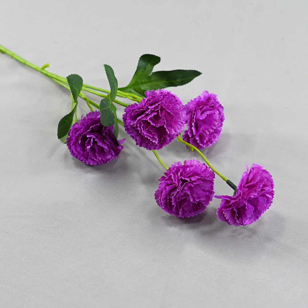 Suministro spot de flores de claveles de 5 gargadas Día de la Madre Día del Maestro sala de estar decoración fábrica de flores de seda al por mayor