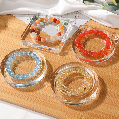 Jewelry Tray Acrylic DIY Transparent Crystal Bead Design Tray Intuitive Display Finished Product Stand Bead Necklace