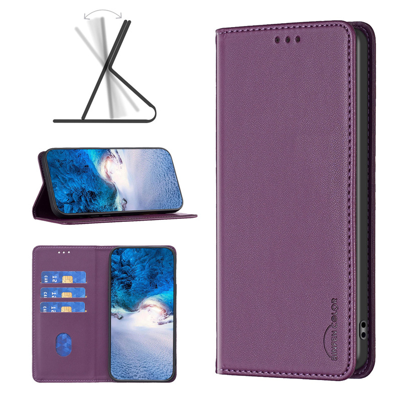 Suitable for Samsung A16 Genuine Leather Era Magnetic Leather Case S24Ultra Flip Card Slot Business Phone Case