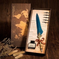 歐式復古羽毛筆禮盒套裝機械齒輪哈利波特羽毛筆火漆印章蘸水筆