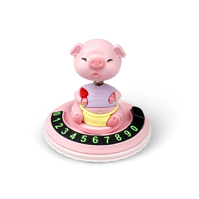 Nömrəli dayanma kartı: sign, piggy spring ornament, car