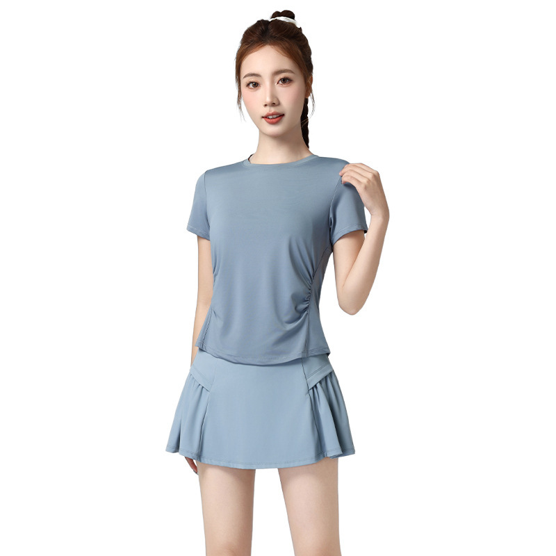 绝美网球服女2025新款夏季运动短裙气质显瘦瑜伽套装专业健身上衣|undefined