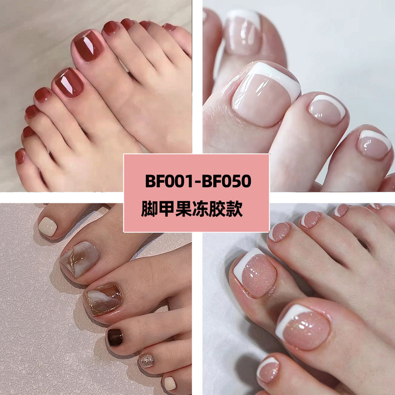 Toenail Patch 2024 New Summer Wearing Manicure Finished Wearable Fake Toenail Pieces Diamond-encrusted Toenail