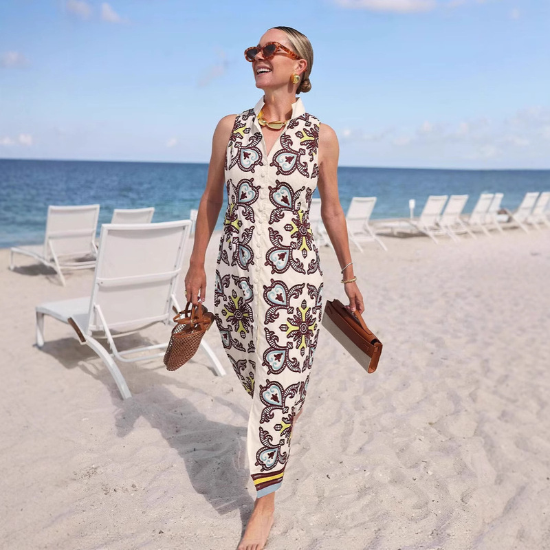 European and American Cross-Border 2026 Aliexpress Amazon Independent Site Casual Fashion Sleeveless Vest Elegant Cardigan Dress