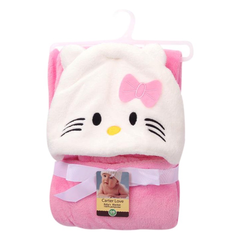 Bebé con capucha edredón capa europea y americana franela manta suave manta animal cabeza dibujos animados bebé especial Manta