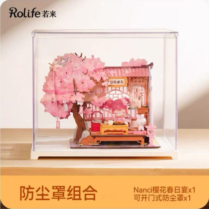 Rolife Rulai nanci Sakura Spring Banquet bricolaje cabaña en miniatura de madera 3d modelo de casa de rompecabezas bloques de construcción de juguete