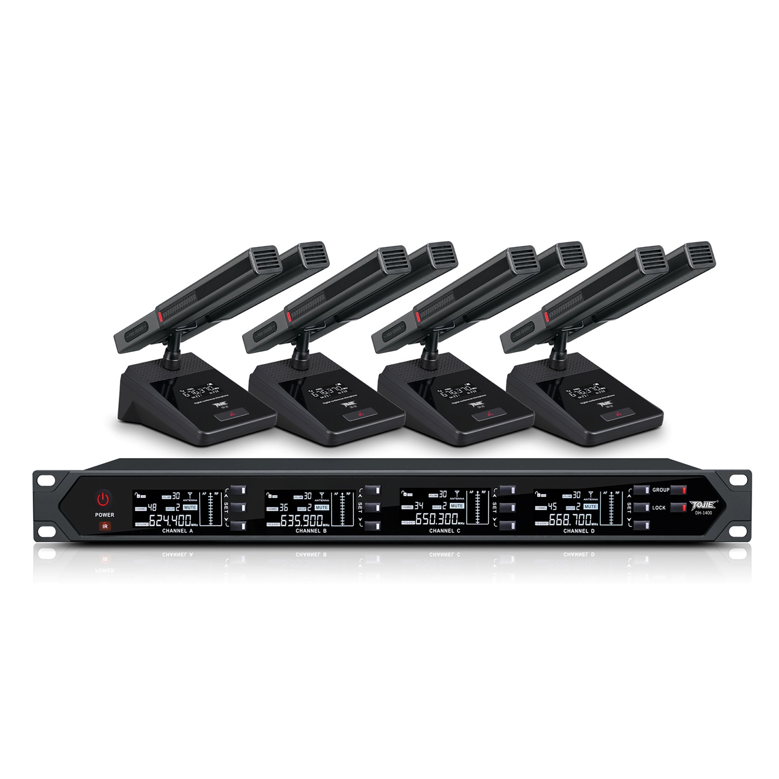 TOJIE/拓捷 DH-1400/SD-20 一拖四短双方杆无线会议话筒