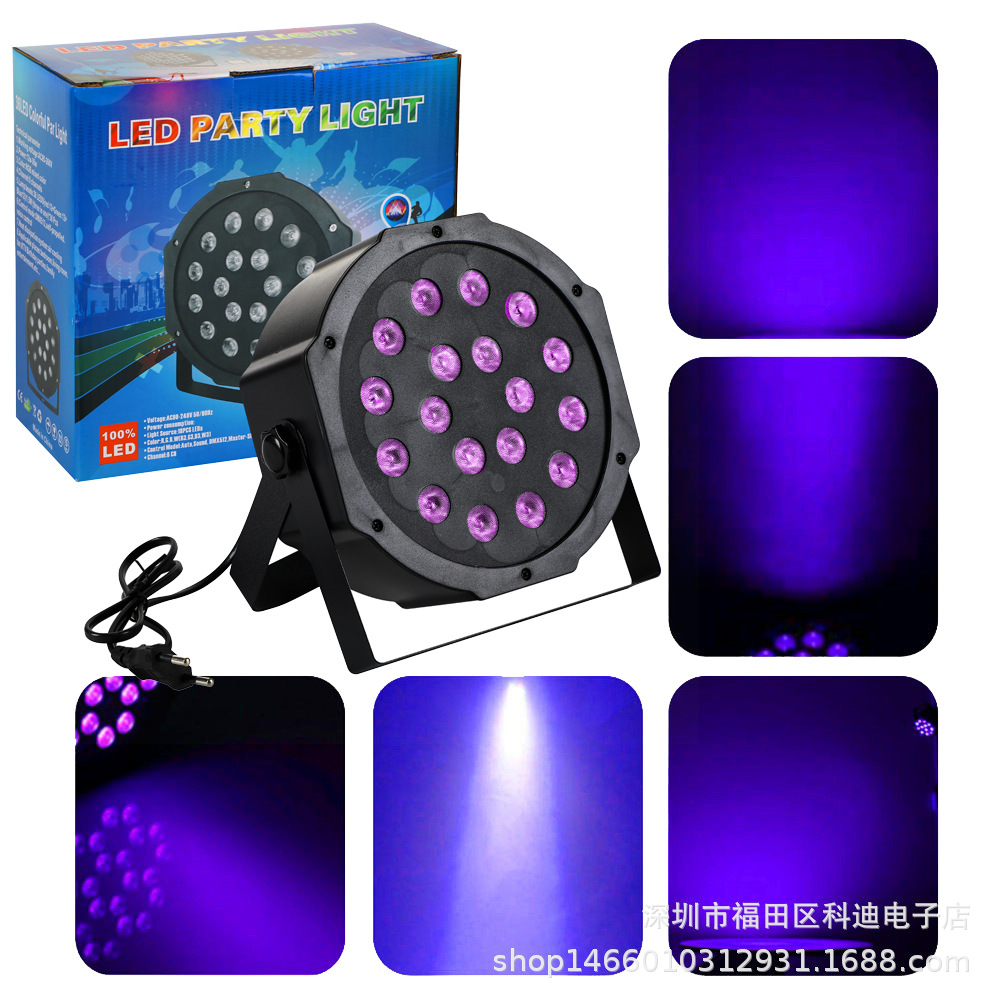 Transfronterizo LED PAR luz USB6 12 1836 54 colorido control remoto par luz láser UV púrpura teñido luz de la etapa