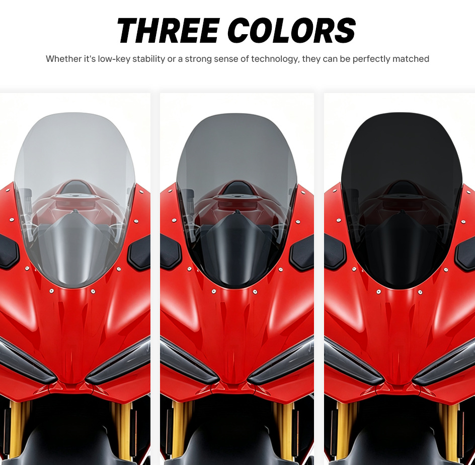 Suitable for Ducati Panigalev2 Modified Windshield, Heightened Racing Windscreen Glass Visor 25-26