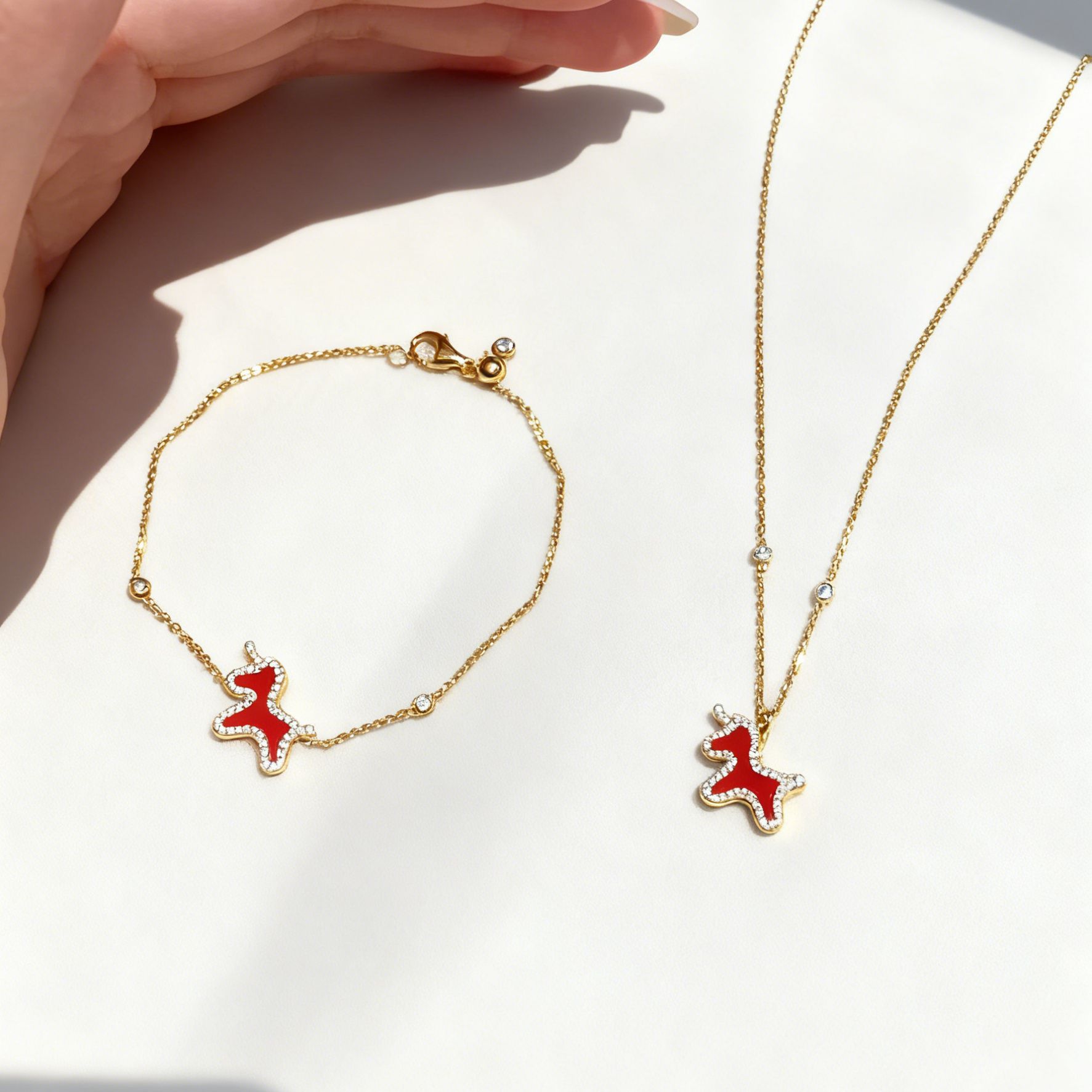 New Red Agate Pony Lucky Bracelet, Get Rich Immediately, Full Diamond Bracelet, Women's High-End Horse Year Good Luck Bracelet