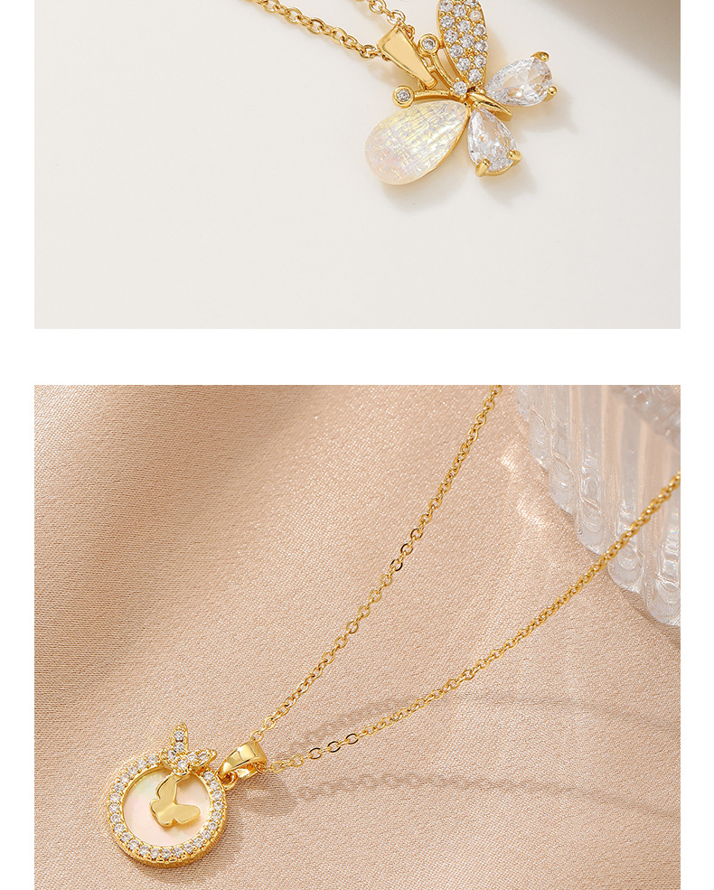 cable chain Chain Type 1 Piece Quantity Daily, Date Occasion Wholesale Jewelry IG Style Simple Style Butterfly Copper Plating Pendant Necklace Cable Chain