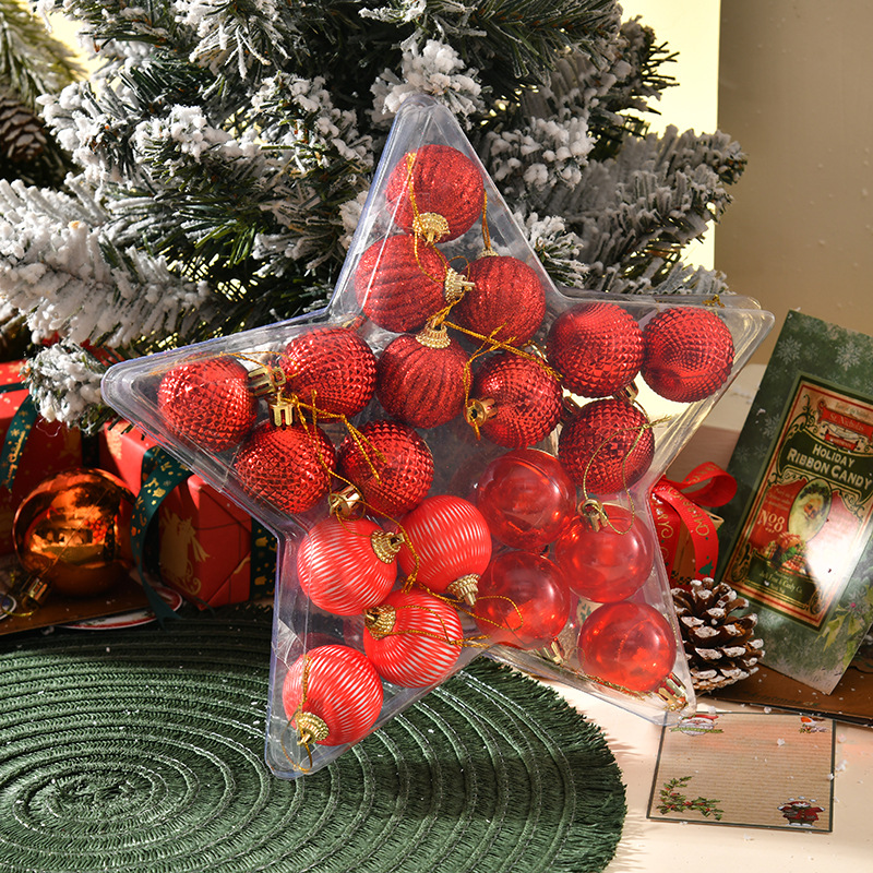 Amazon transfronterizo 4cm Navidad Bolas de Navidad Decoración Bolas de regalo Fabricantes al por mayor Navidad Cumpleaños Escena de tela