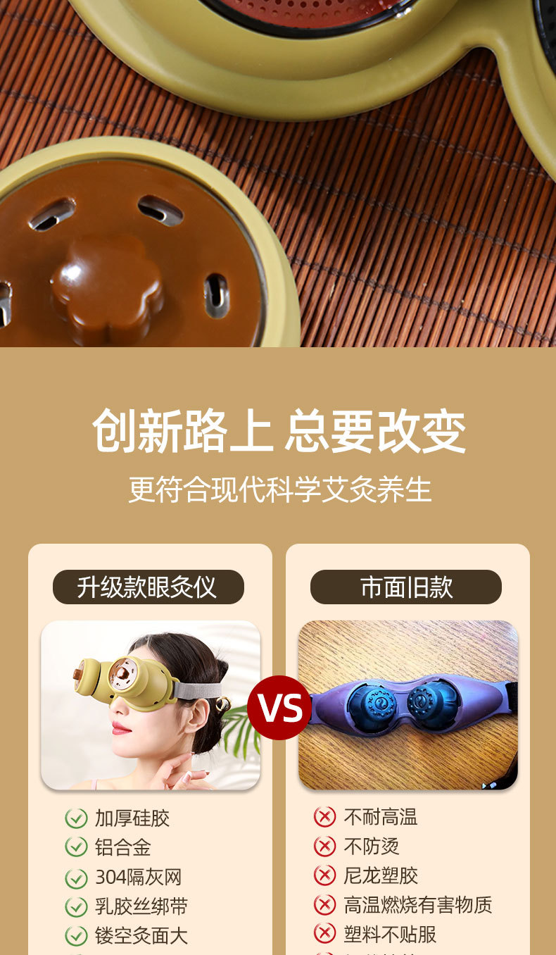 Eye Moxibustion Device Smokeless Eye Warming Kit with 54 Moxa Sticks for Home Eye Care and Relaxation quality and texture