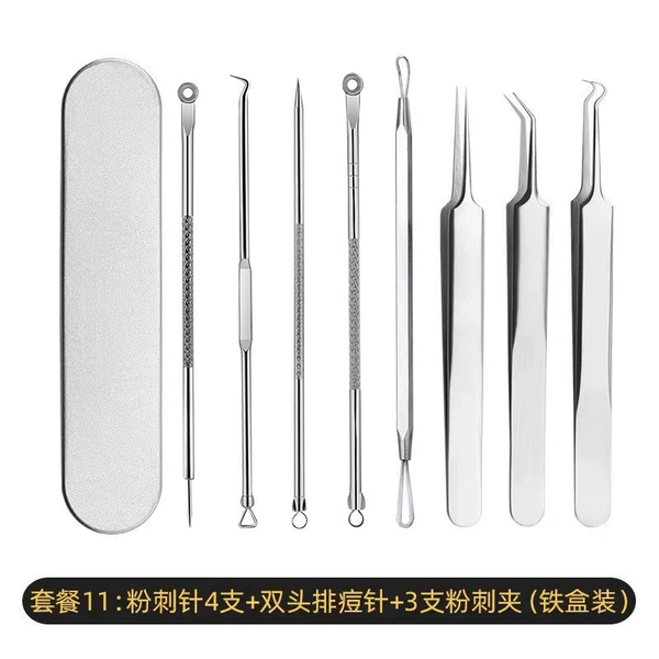 4 acne needles + acne press + 3 acne clips