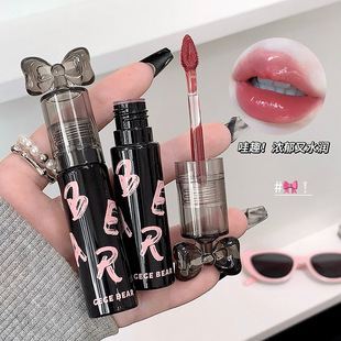 Gegebear Crystal Translucent Water Gloss Lip Glaze Mirror Not Easy to Smudge Lip Gloss Cross-Border Lip Gloss Showing Tender and Long-Lasting Lipstick