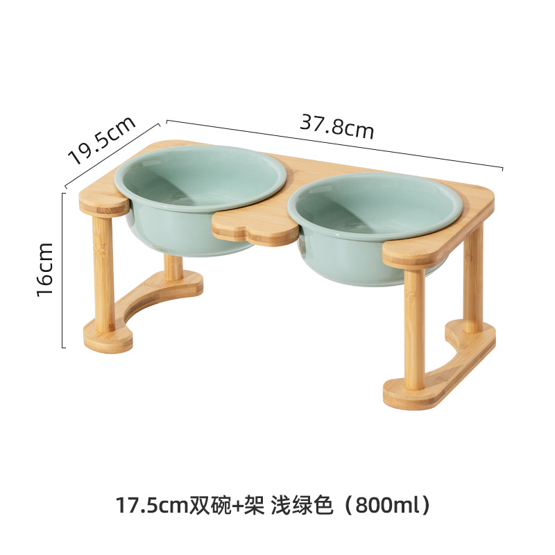 17,5 cm/luz verde doble tazón + doble Luo columna rack