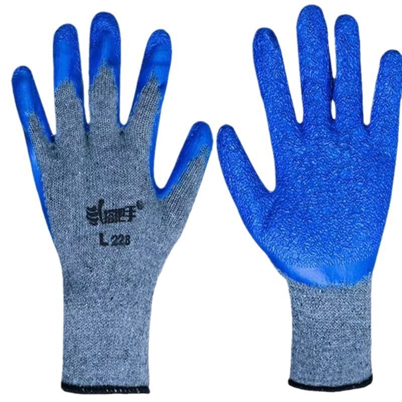 Guantes de nitrilo N518 guantes de caucho resistente al desgaste de nylon para la protección del sitio de construcción con guantes de goma