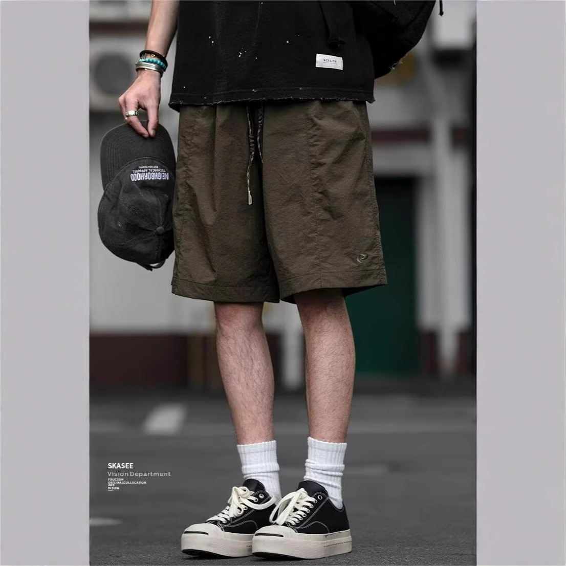 Summer Cargo Shorts Men's Multi-Pocket Casual Mid-Pants Summer Quick-Drying Sports Pants