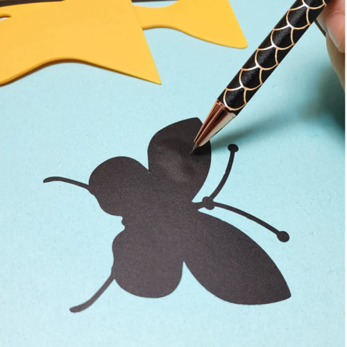 Cross-border car film tool multi-color shiny crystal exhaust pen to remove bubbles heat transfer film manual waste removal pen