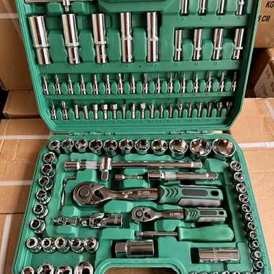 Mühərrik tənzimləmə alətləri Ratchet Quick Wrench - 108-piece-72-tooth-auto-repair-socket-wrench-set