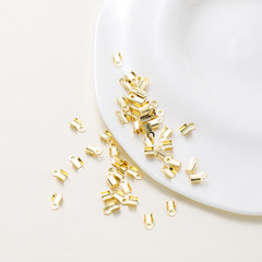 18K真金保色真金夾片 皮繩圓繩米蘭線連接收尾扣銅鍍真金圓夾片配