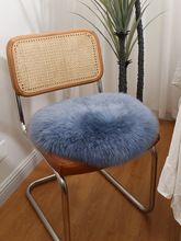 F7DE批发澳洲羊毛椅垫圆形羊毛餐椅垫加厚羊毛坐垫毛毛办公椅垫圆