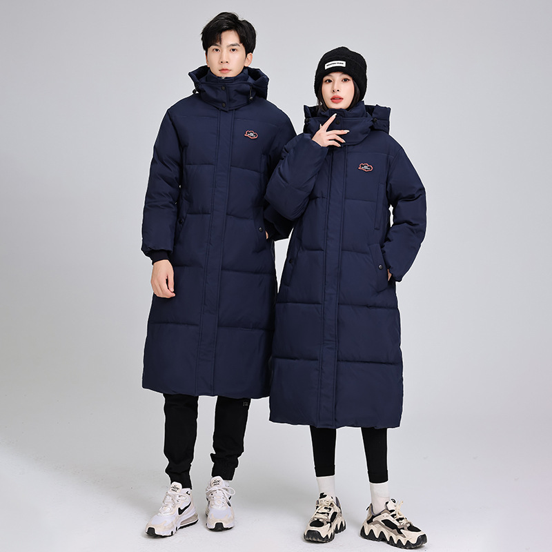 (2개) 코튼 패딩 재킷 남녀 2024 년 겨울 새로운면 패딩 재킷 확장 무릎 크로스 보더 느슨한 커플 두껍은면 패딩 재킷 코트 조수