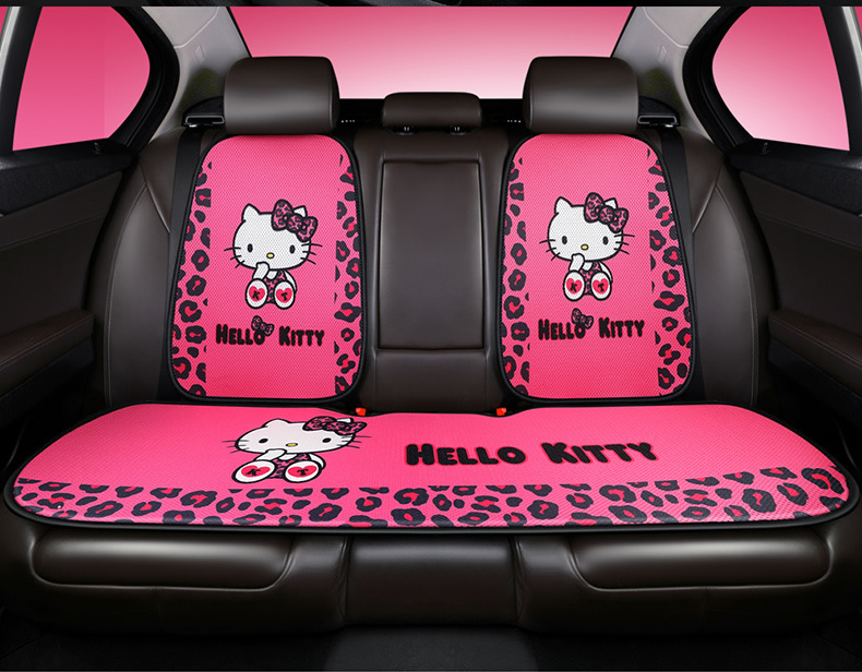 kitty cartoon car cushion single piece three-piece set goddess Four Seasons universal small waist summer car cushion Main driving