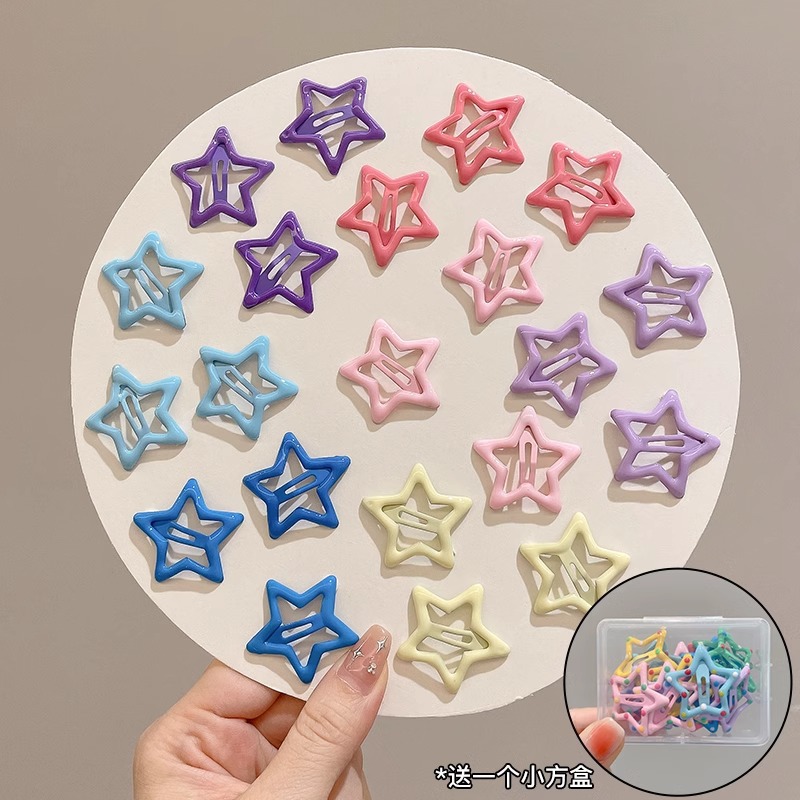 Pin de cabello de color estrella de pentacos pin de cabello de niñas pin de cabello lateral pin de cabello de dopamina pin de cabello pin BB pin