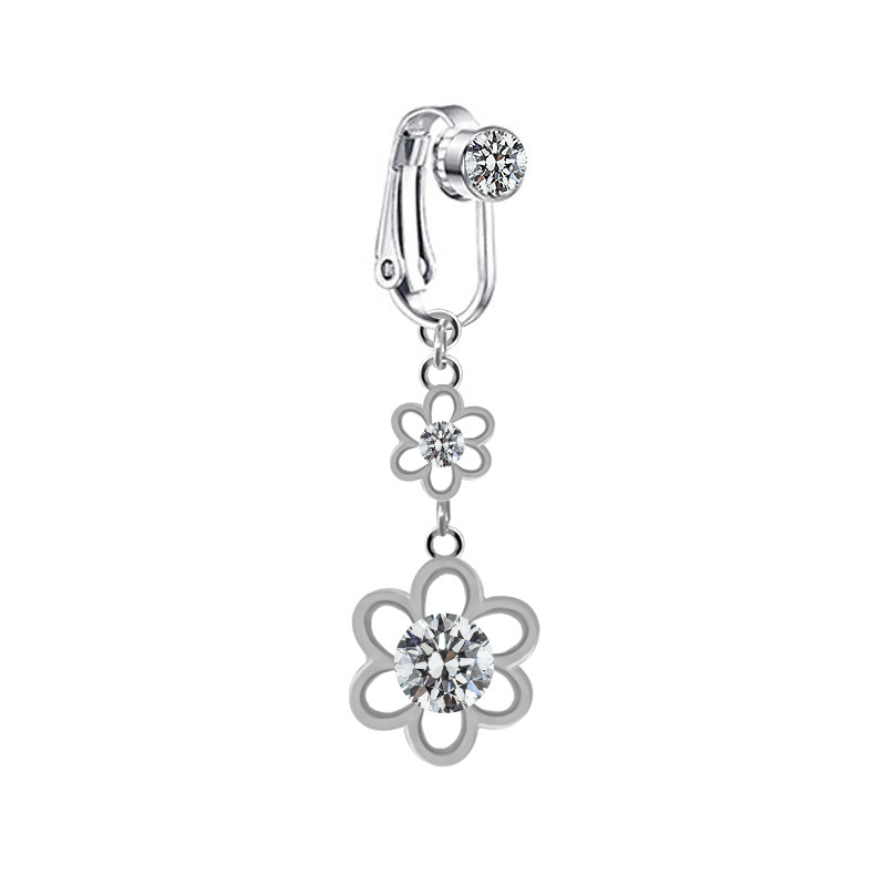 Dazzling Butterfly Belly Button Ring Non Piercing Clip On_voghion.com