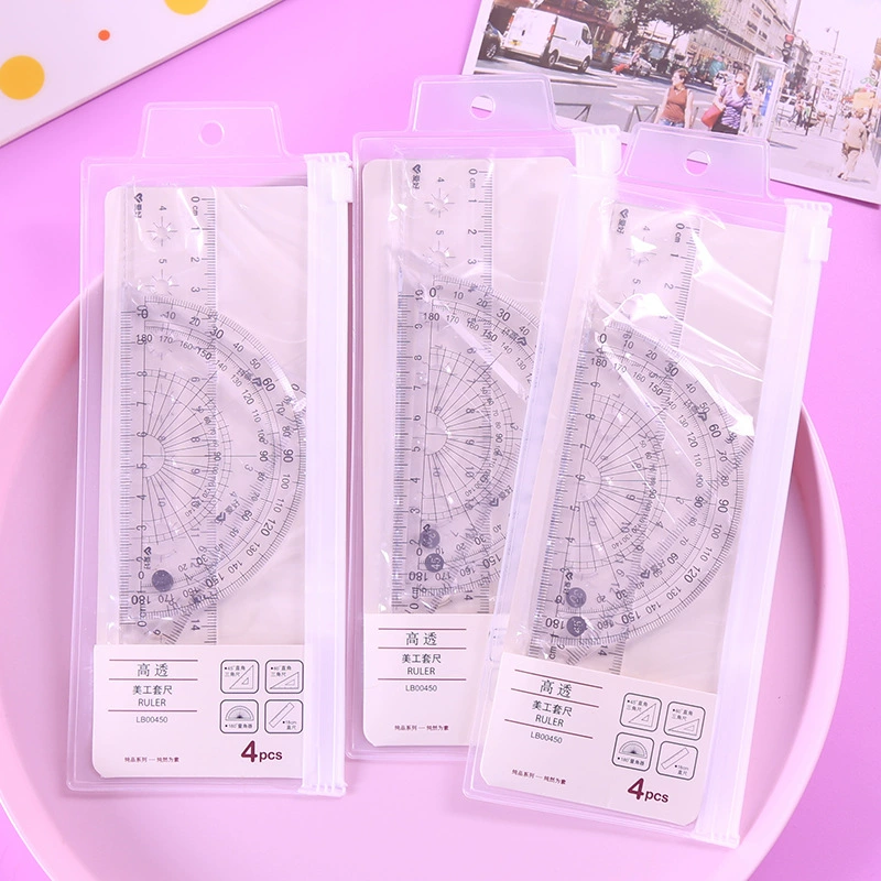 Мультфильм студенческий набор линейка студент Обучение канцелярские принадлежности линейка треугольная линейка Детский рисунок Математика Многофункциональный костюм линейки