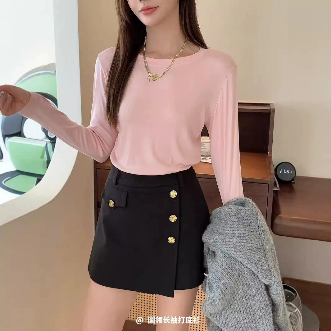 (Cross-border trading), solid fitted autumn base body-friendly long-sleeve