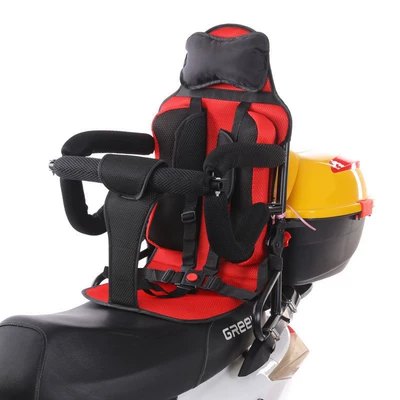 G3F Electric Car Rear Seat Battery Car Scooter Motorcycle Infant and Toddler Rear Seat 1-8 Years Old Kids Seat (Electric car child seat) - fully-folding-red-seat-with-anti-collision-headrest